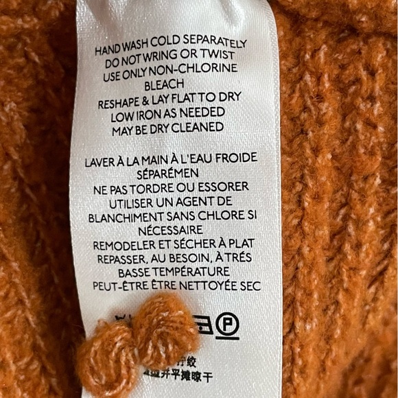 Anthropologie Pilcro Womens XS Burnt Orange Rust Knit Cowl Neck Sweater Oversize - Picture 12 of 14